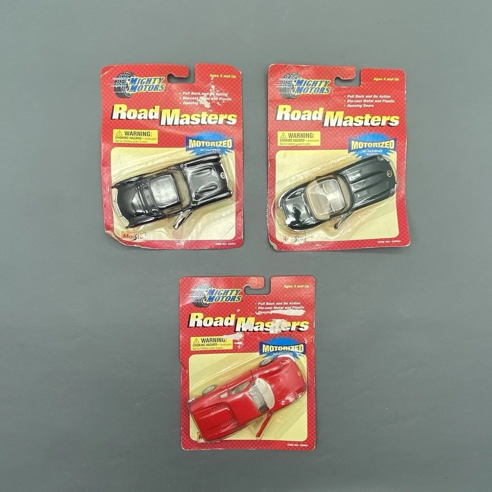 Maisto Mighty Motors Road Masters Motorized Pull‎ Back Diecast Car Lot of 3
